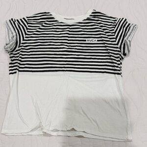 RVCA Black and White Striped Tee